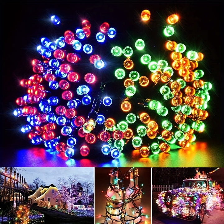 Solar LED String Lights Outdoor, 20/100/200 RGB LED, Waterproof IP44, 8 Modes Touch Control, Energy-Efficient, Solar Powered with Nickel Battery, for Christmas Tree, Garden, Wedding Decoration