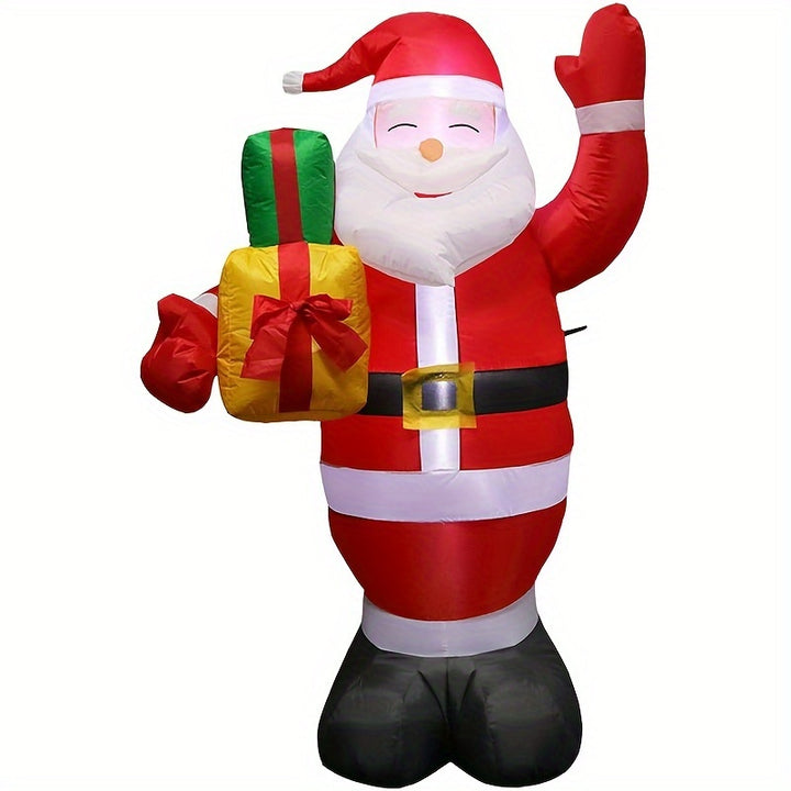 1pc Festive Inflatable Santa Claus with Gifts Decoration, 5FT LED Light-Up Outdoor Christmas Display, 110V/220V Compatible, US Plug, for Lawn, Garden, Indoor Holiday Party Decor