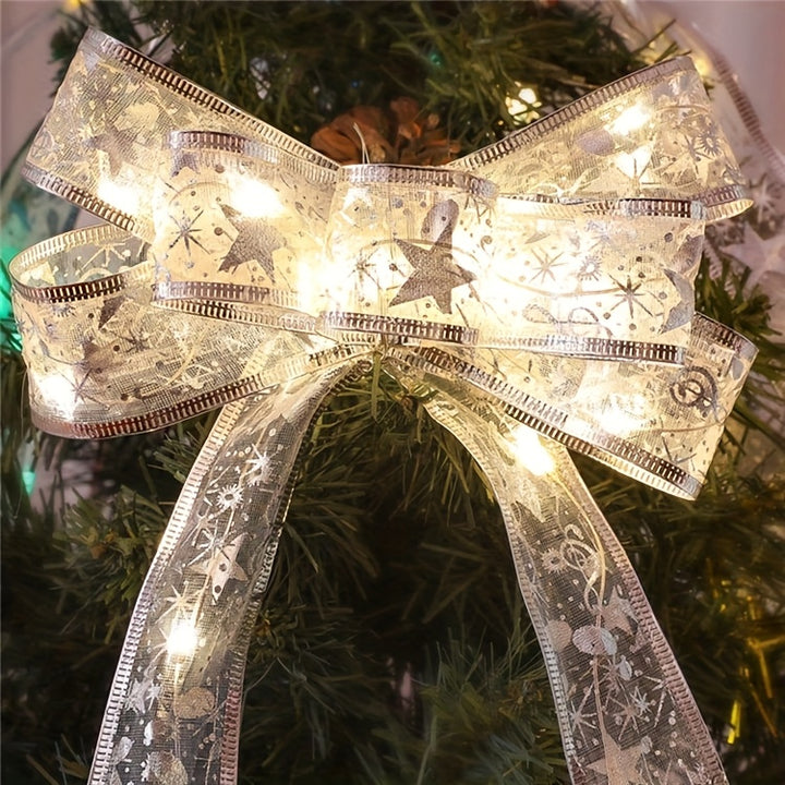 LED Christmas Ribbon Lights - 118.11inch/196.85inch/393.7inch, Double-Layer Golden Foil Holiday Decor for Tree & Party, Battery Operated (AA), Perfect for Halloween, Hanukkah, Easter, Thanksgiving